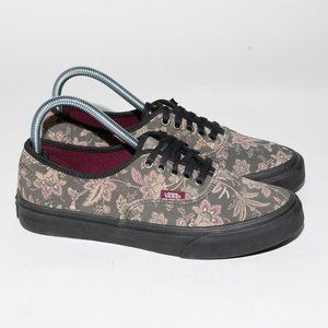 Vans Authentic Unisex Paisley Mens 6 Women's 7.5 Black Athletic Skate Shoes